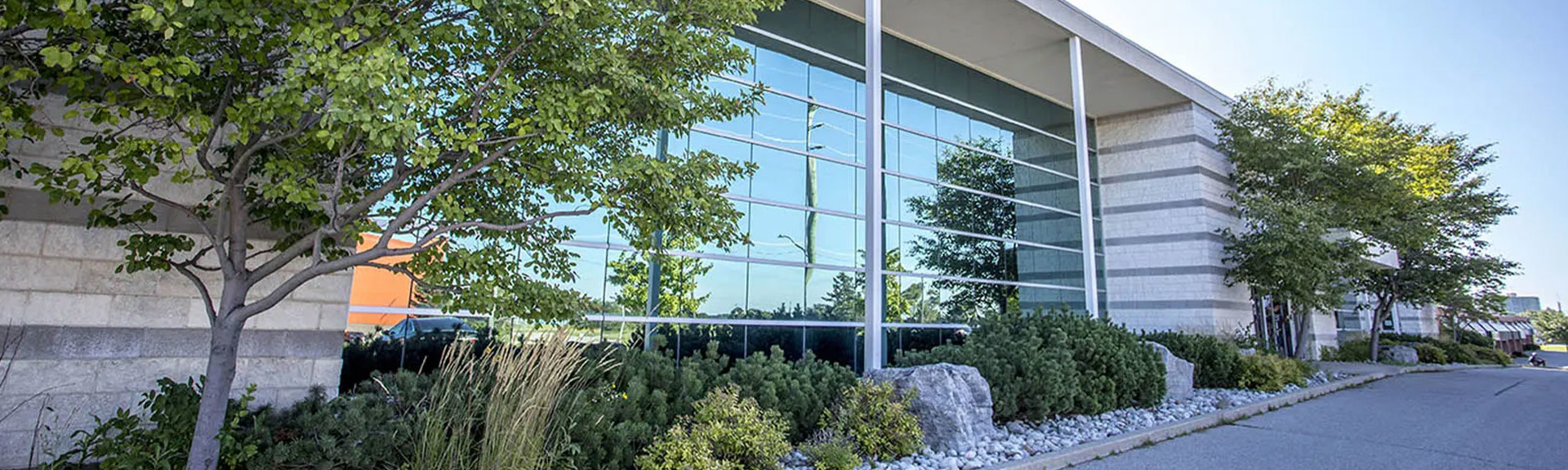 Exterior of an industrial building at 549 Conestoga Boulevard in Cambridge, Ontario.