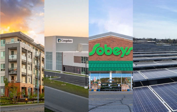 A collage of mixed building types and solar assets