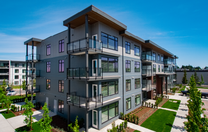 Exterior of an apartment building in Nanaimo, British Columbia