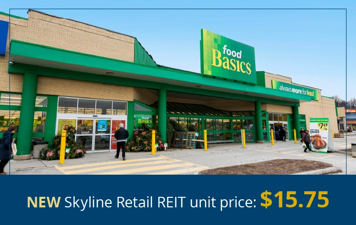 New Skyline Retail REIT unit value $15.75